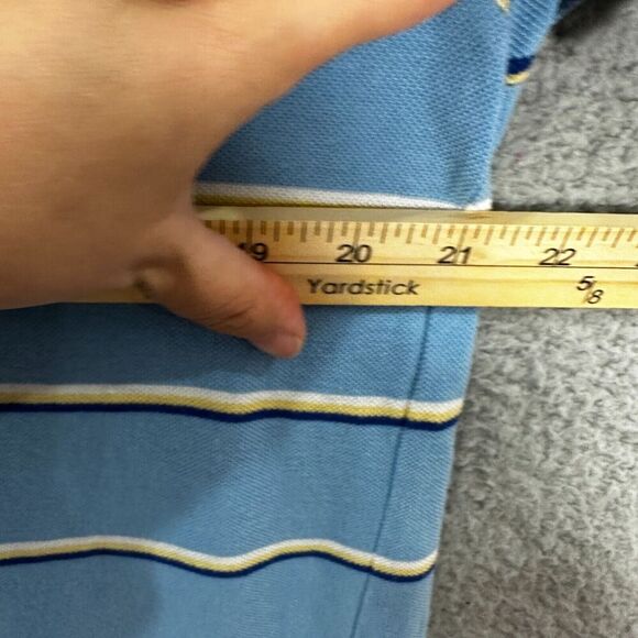 GAP Polo Shirt Mens Large Blue Striped Short Sleeve Cotton Preppy Capsule Golf - Picture 4 of 5